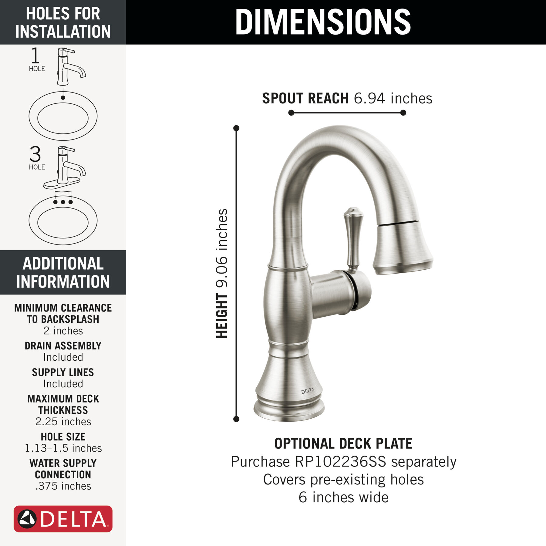 Single Handle Pull Down Bathroom Faucet (Recertified)