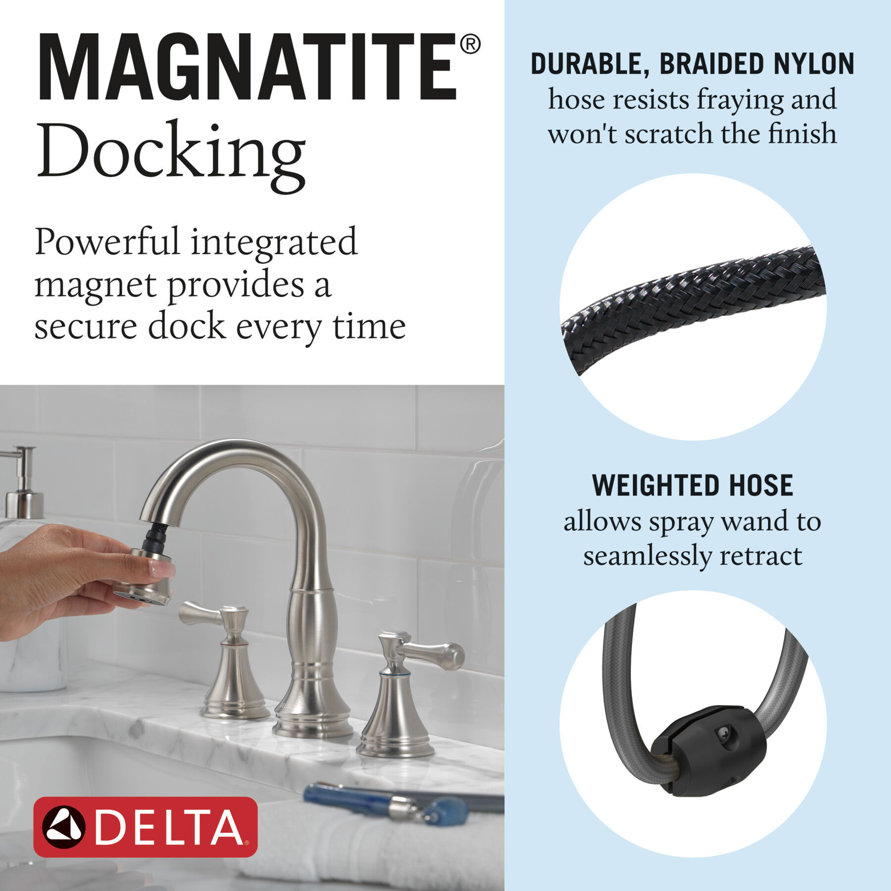 Two Handle Widespread Pull Down Bathroom (Recertified)