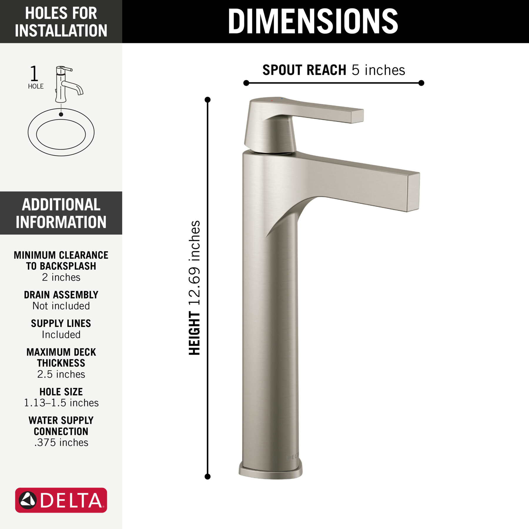 Single Handle Vessel Bathroom Faucet