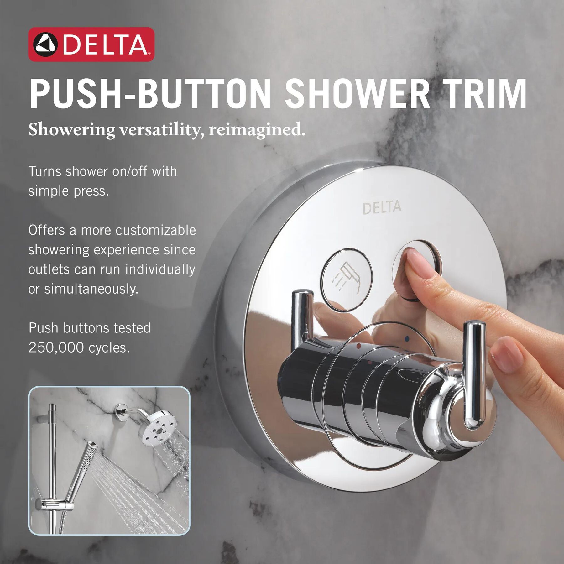 Round Contemporary Push-Button Shower