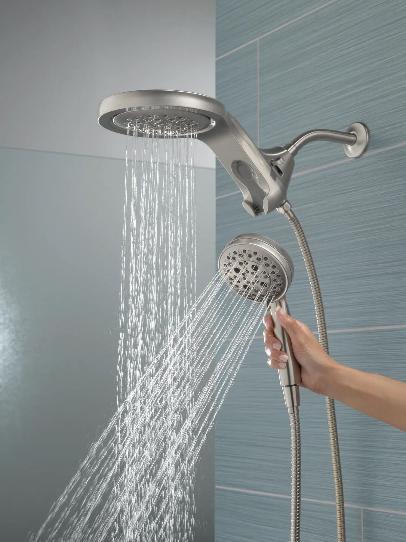 HydroRain&reg; H<sub>2</sub>Okinetic&reg; 5-Setting Two-in-One Shower Head