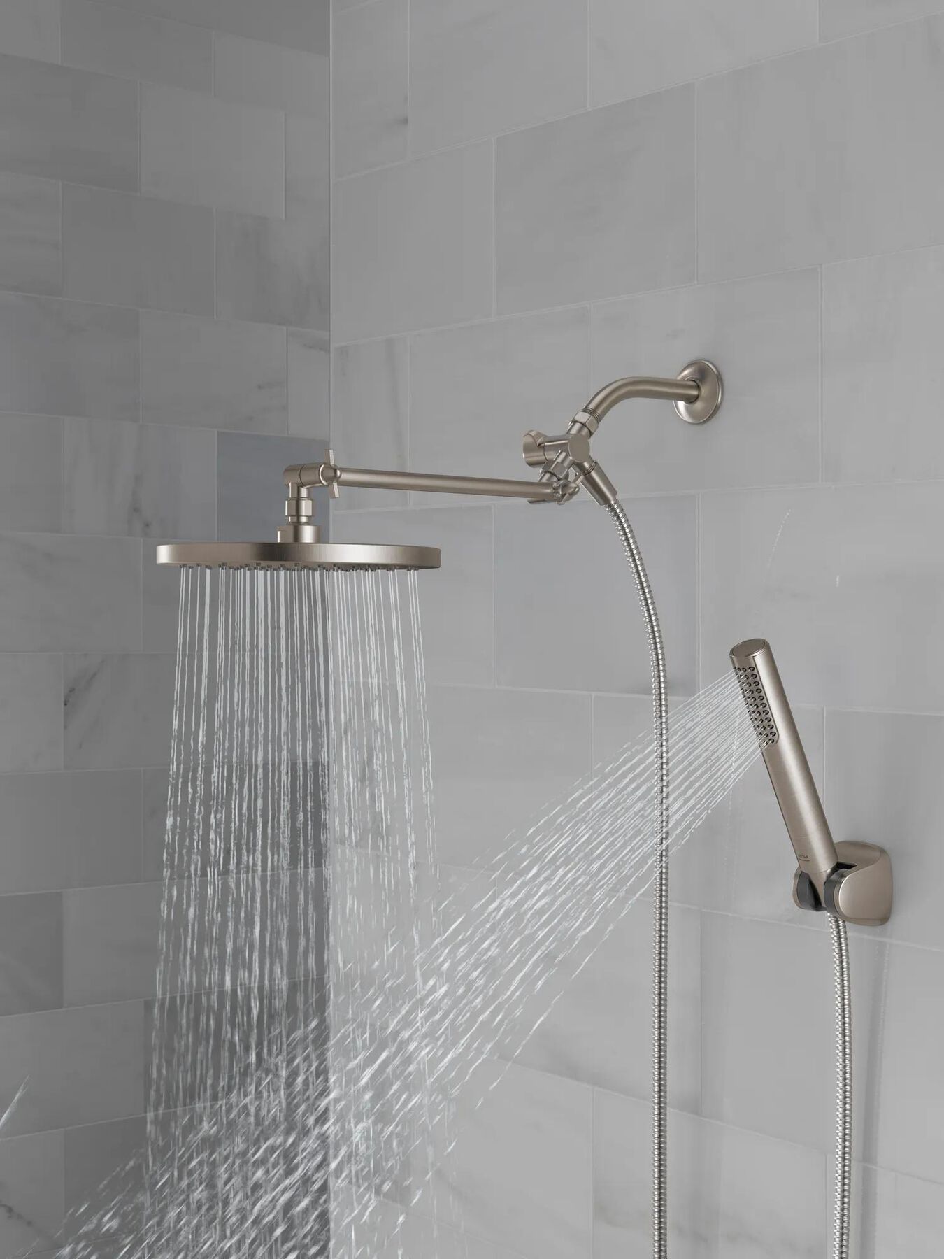 Adjustable Raincan Shower Head with Hand Shower