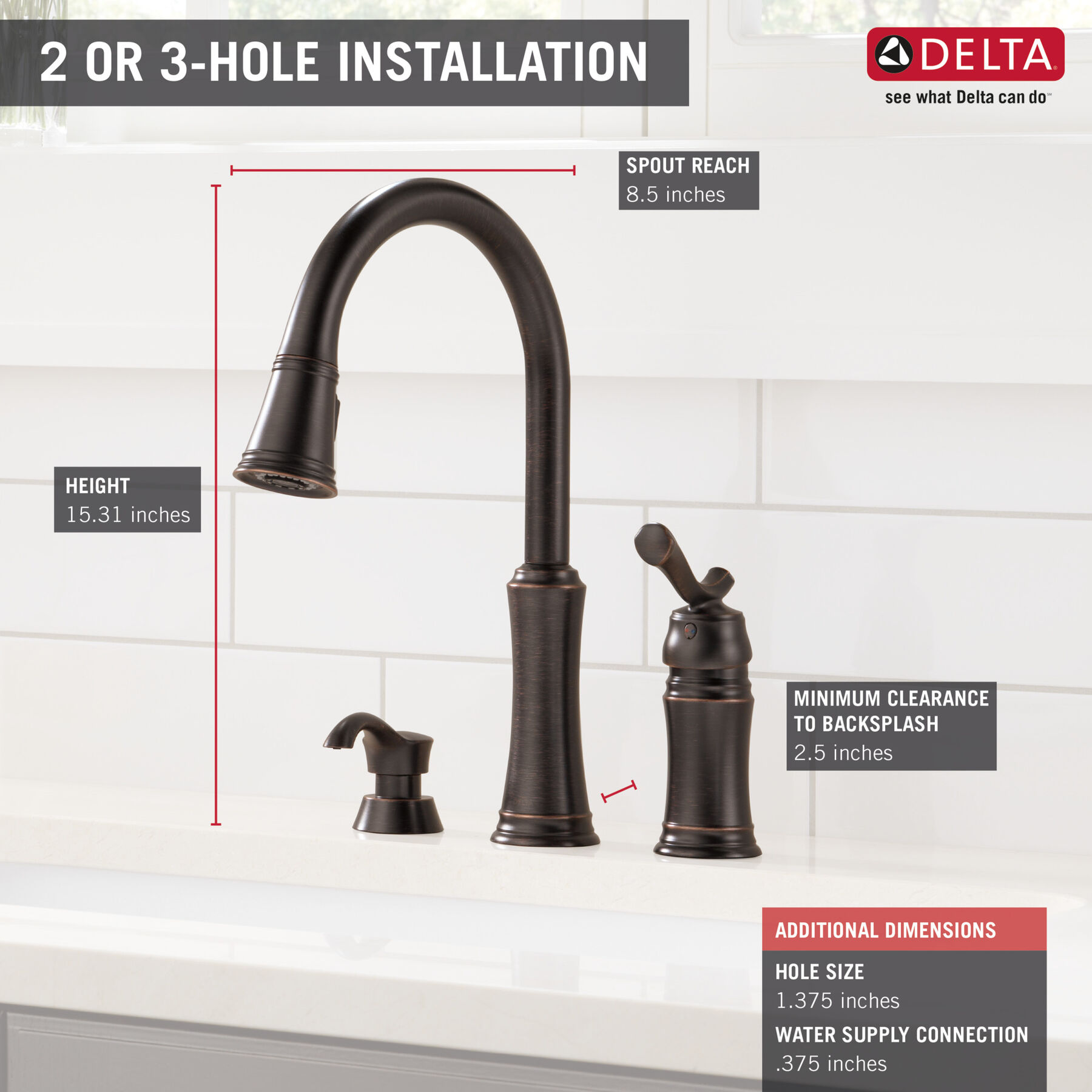 Pull-Down Kitchen Faucet with Soap Dispenser (Recertified)