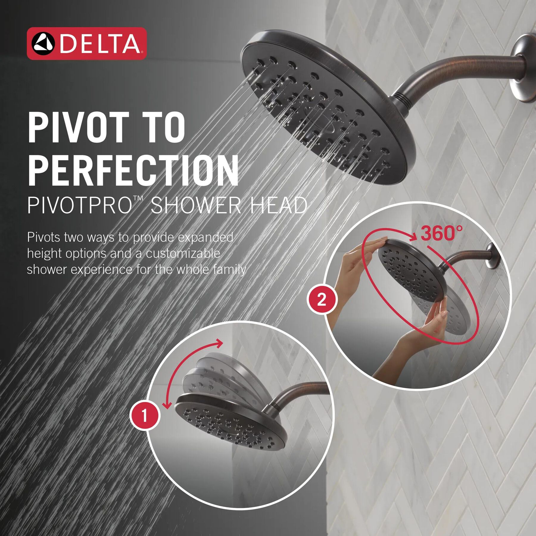 PivotPro&trade; Raincan Shower Head