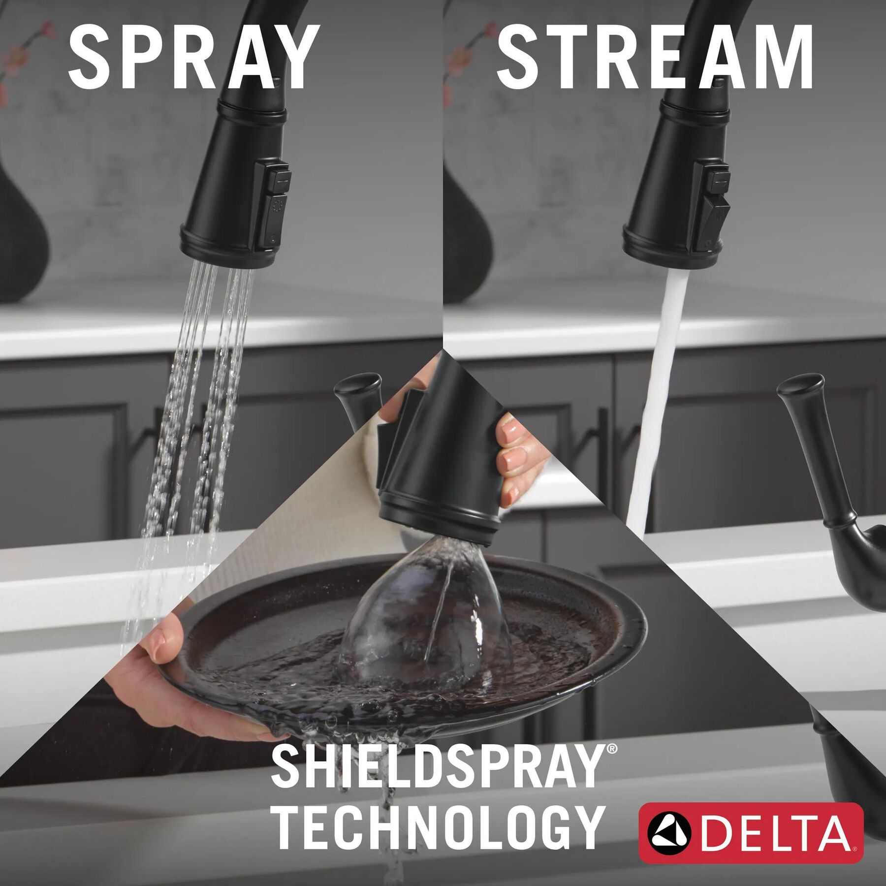 Single Handle Kitchen Pull-Down Faucet w/ Soap Dispenser