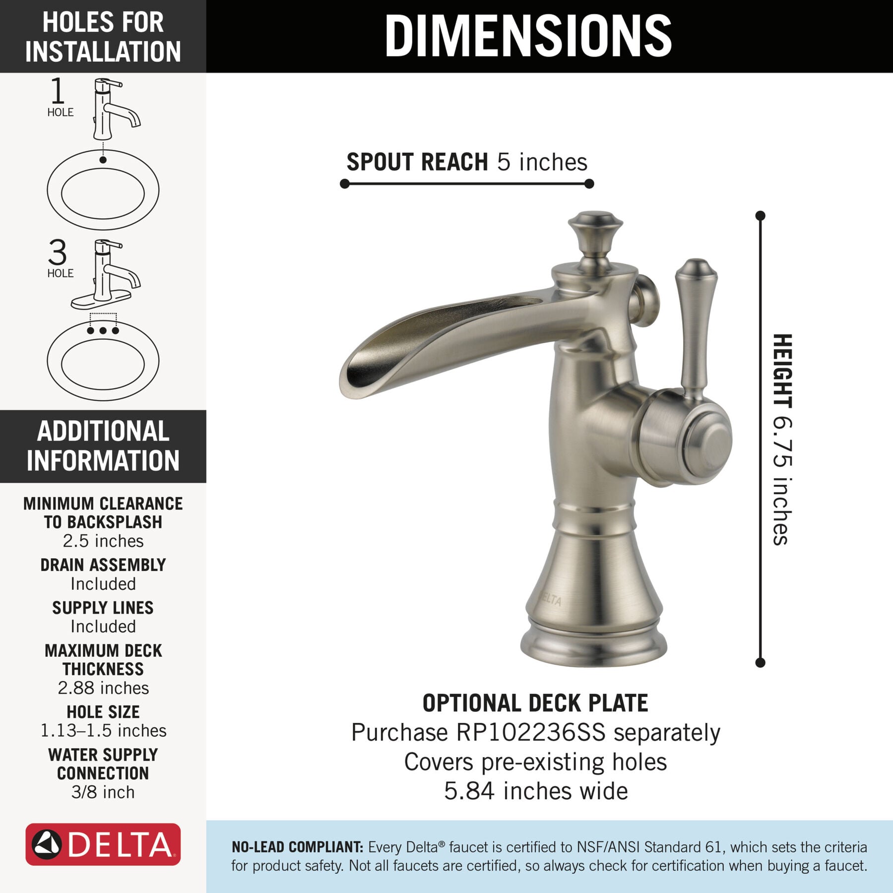 Single Handle Channel Bathroom Faucet