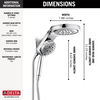 HydroRain&reg; H<sub>2</sub>Okinetic&reg; 5-Setting Two-in-One Shower Head (Recertified)