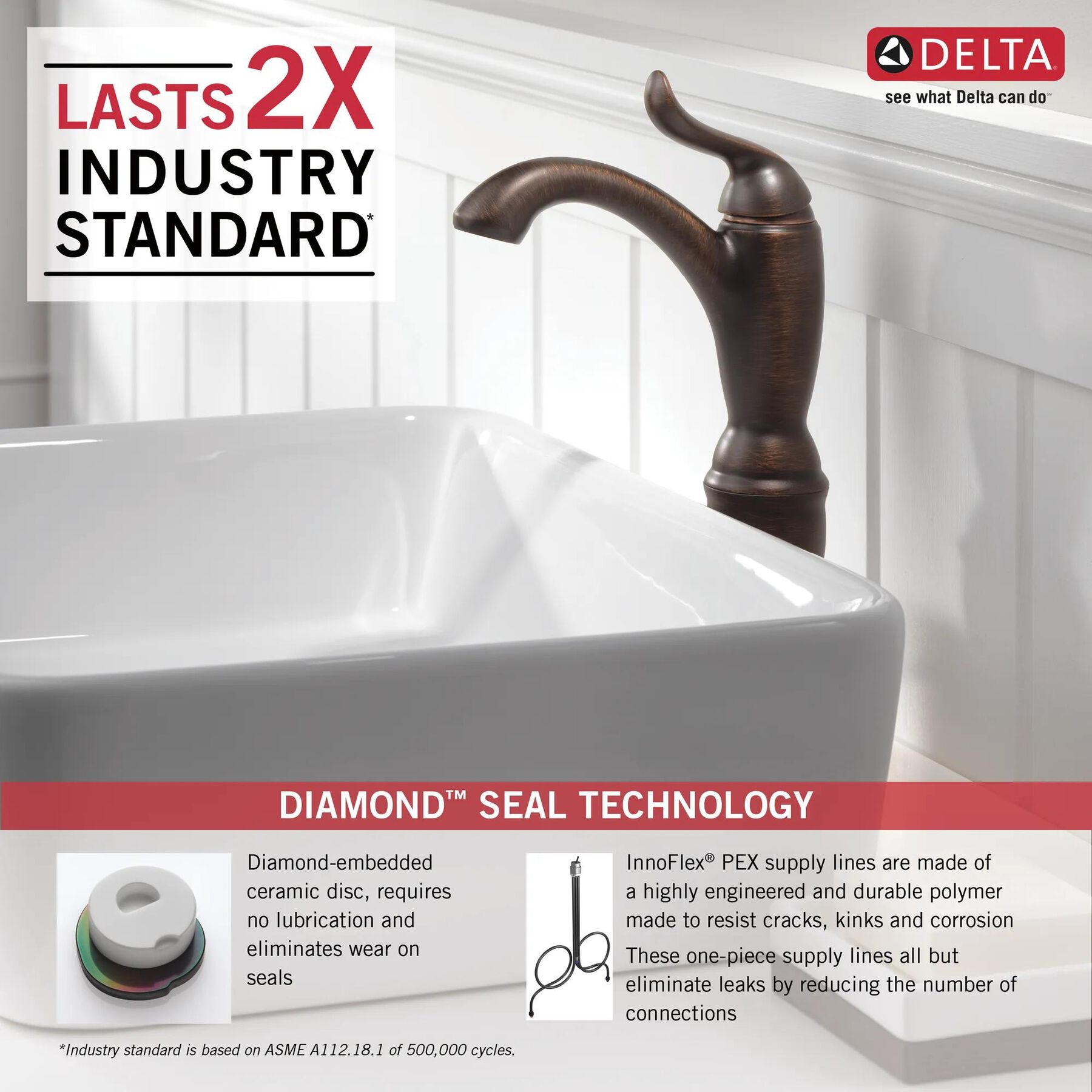 Single Handle Vessel Bathroom Faucet (Recertified)