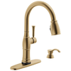 Single Handle Pull-Down Kitchen Faucet with Touch<sub>2</sub>O&reg; Technologyand Soap Dispenser