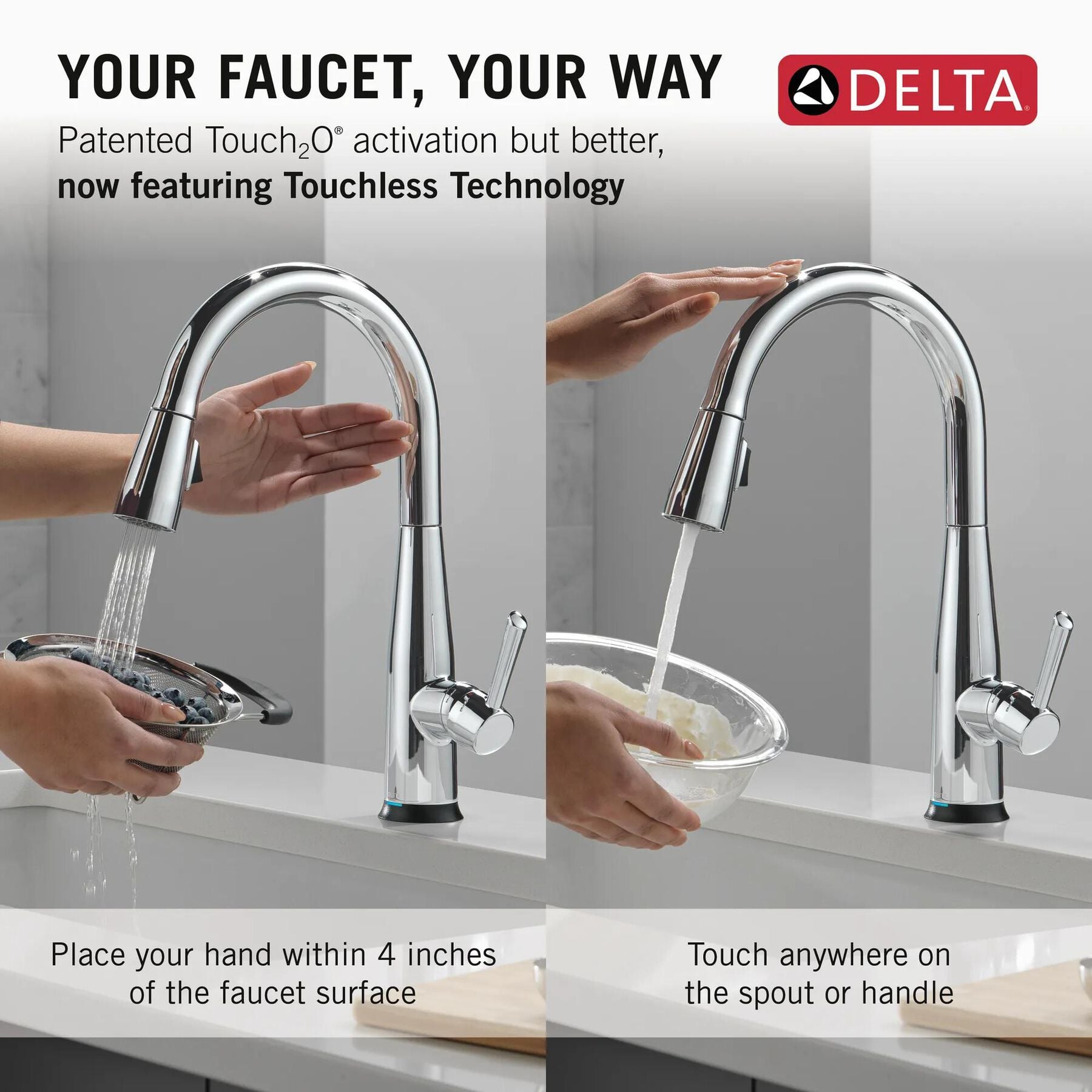 Touch<sub>2</sub>O&reg; Technology Kitchen Faucet with Touchless Technology