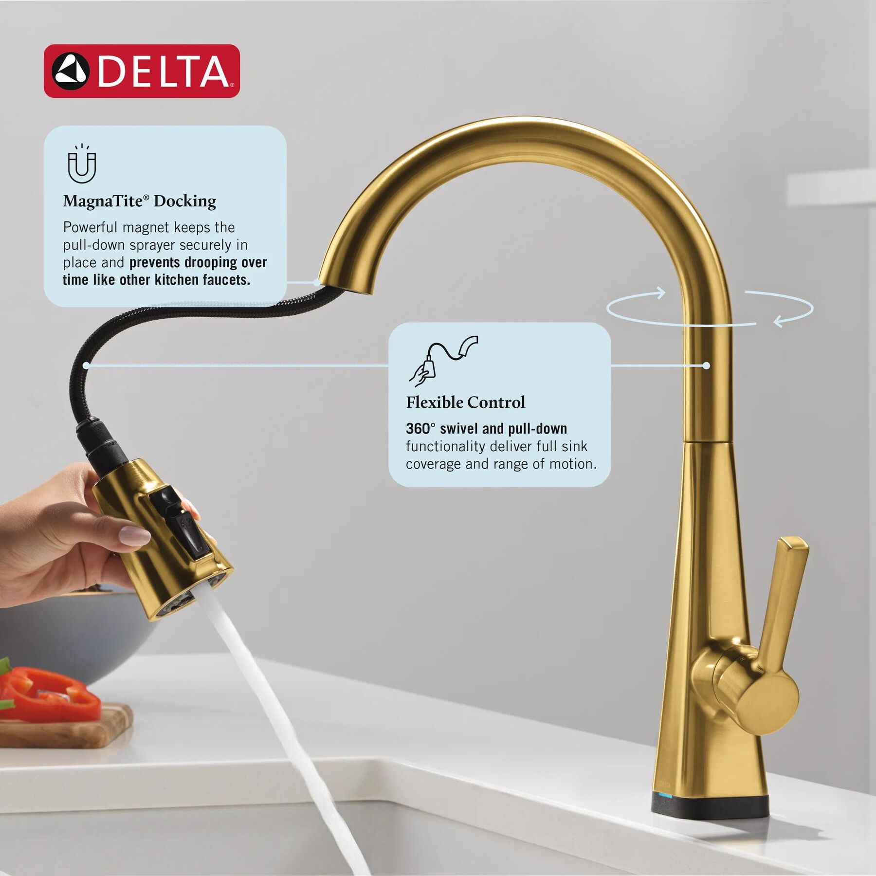 Single Handle Pull-Down Kitchen Faucet with Touch<sub>2</sub>O&reg; Technology