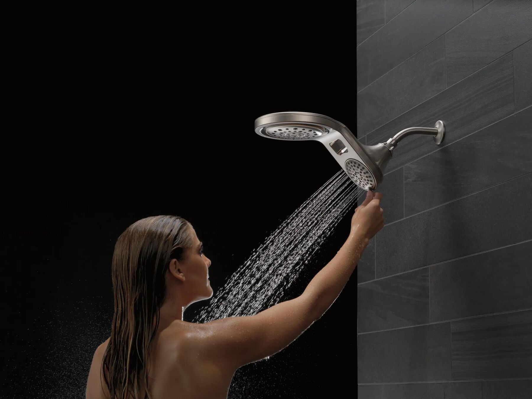 HydroRain&reg; 5-Setting Two-in-One Shower Head