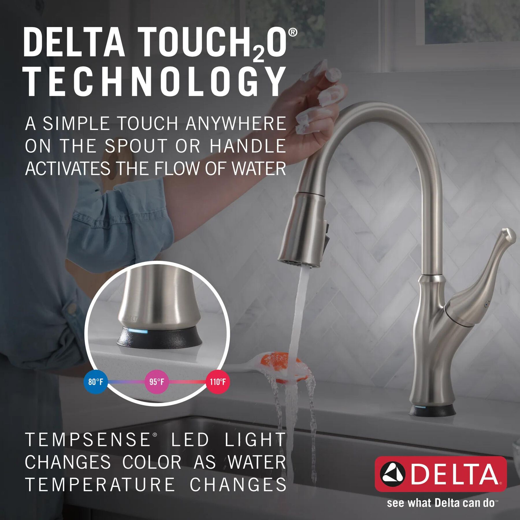 Single-Handle Pull-Down Kitchen Faucet with Touch<sub>2</sub>O&reg; Technology Technology