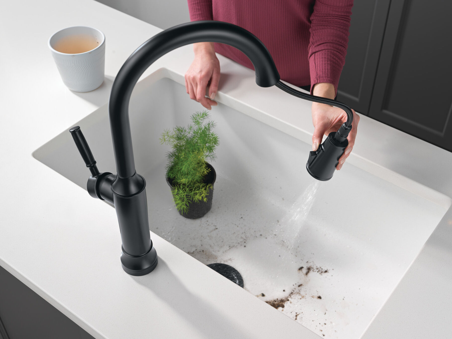 Pull-Down Kitchen Single Handle with Soap Dispenser Bundle