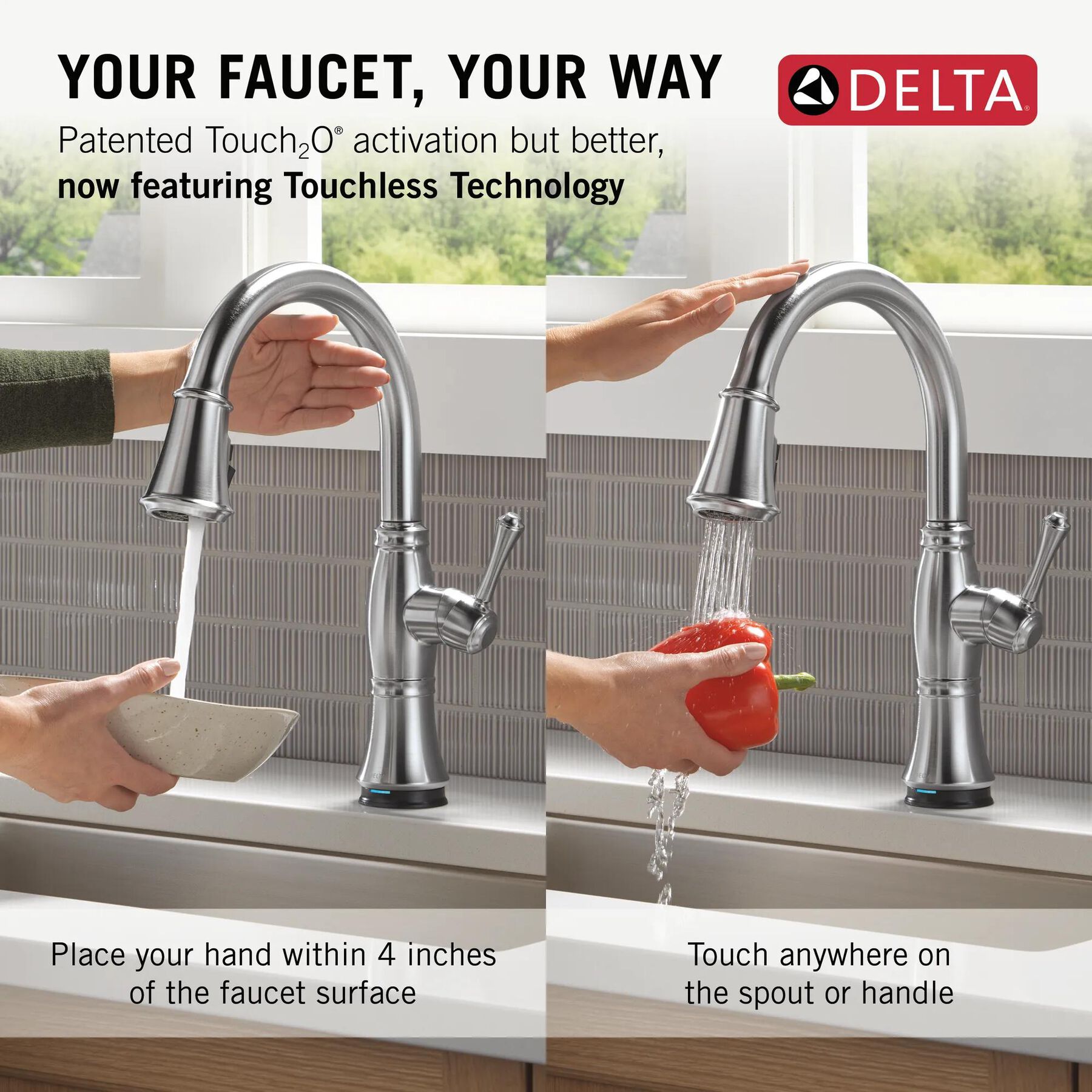 Touch<sub>2</sub>O&reg; Technology Kitchen Faucet with Touchless Technology