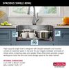 25&rdquo; Workstation Kitchen Sink Drop-In Top Mount Stainless Steel Single Bowl with WorkFlow&trade; Ledge and Accessories