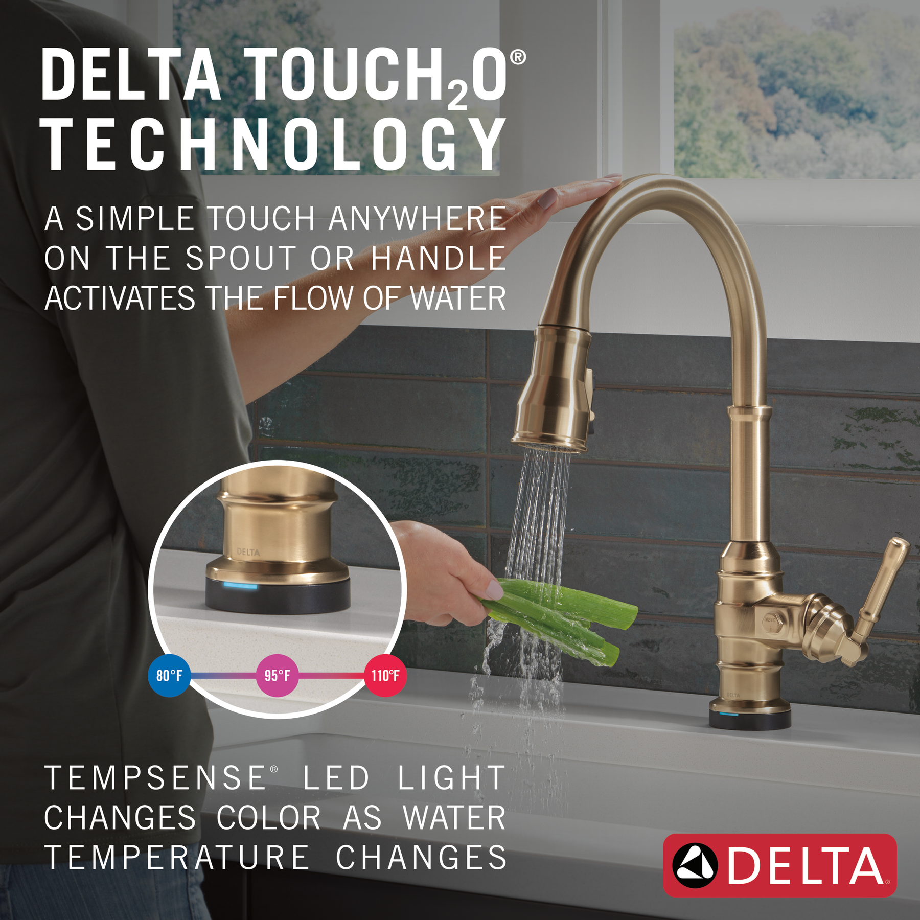 Touch<sub>2</sub>O&reg; Technology Kitchen Faucet with Touchless Technology