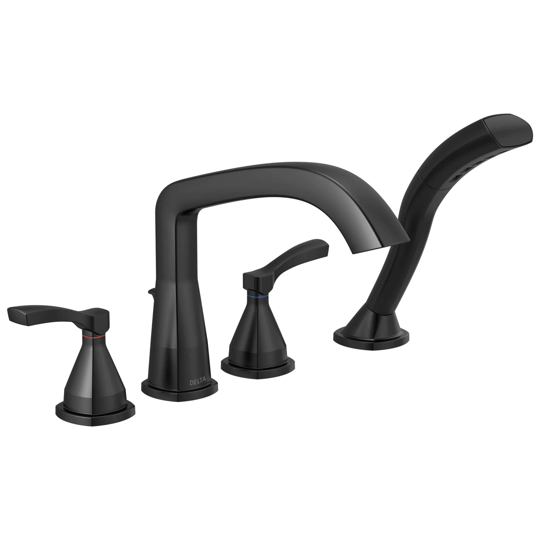 Four Hole Roman Tub Trim in Matte Black T4776-BL | Delta Faucet