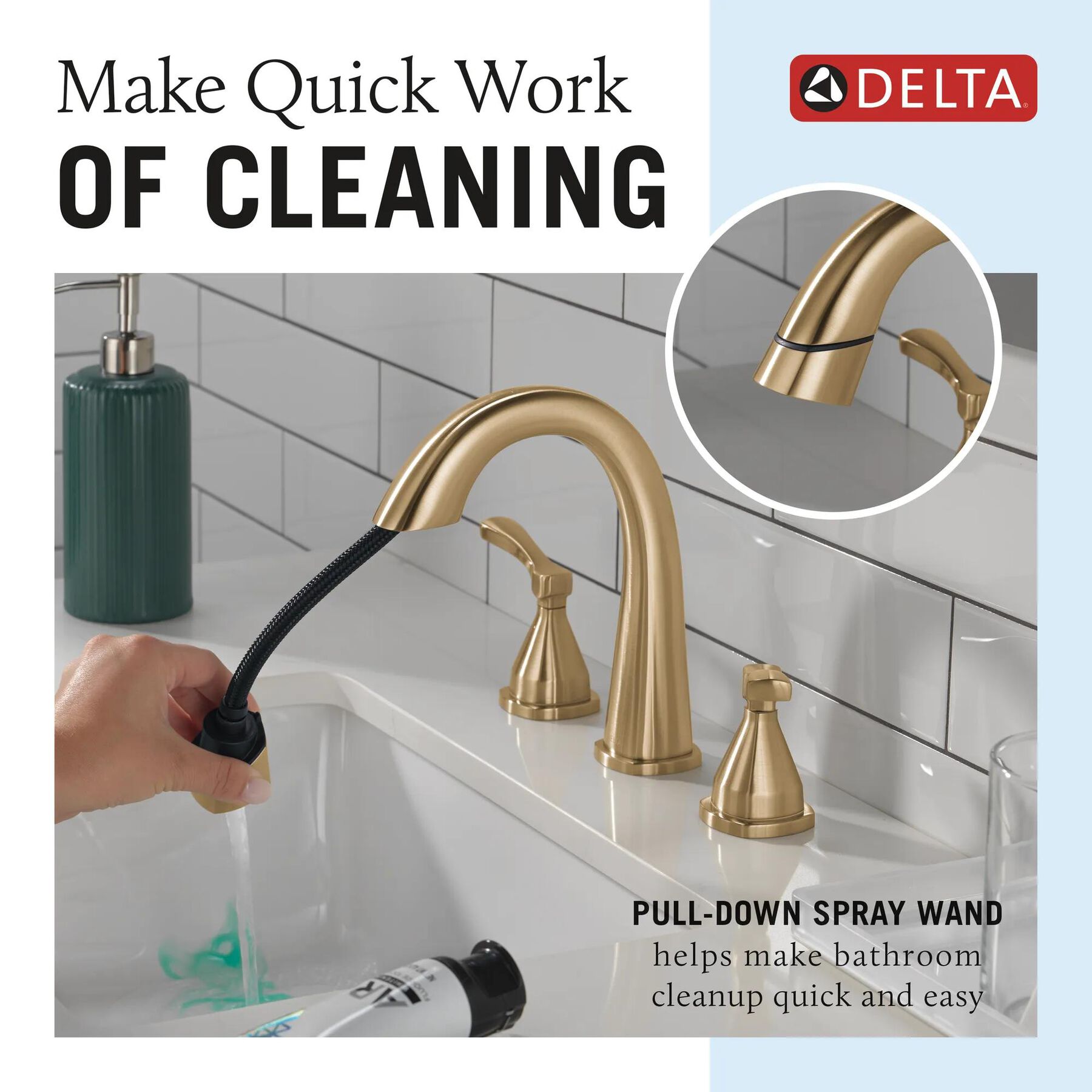 Two Handle Widespreadh Pull Down Bathroo (Recertified)