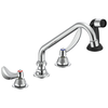 Two Handle 8 In Below Deck-Mount Faucet with Hose and Spray