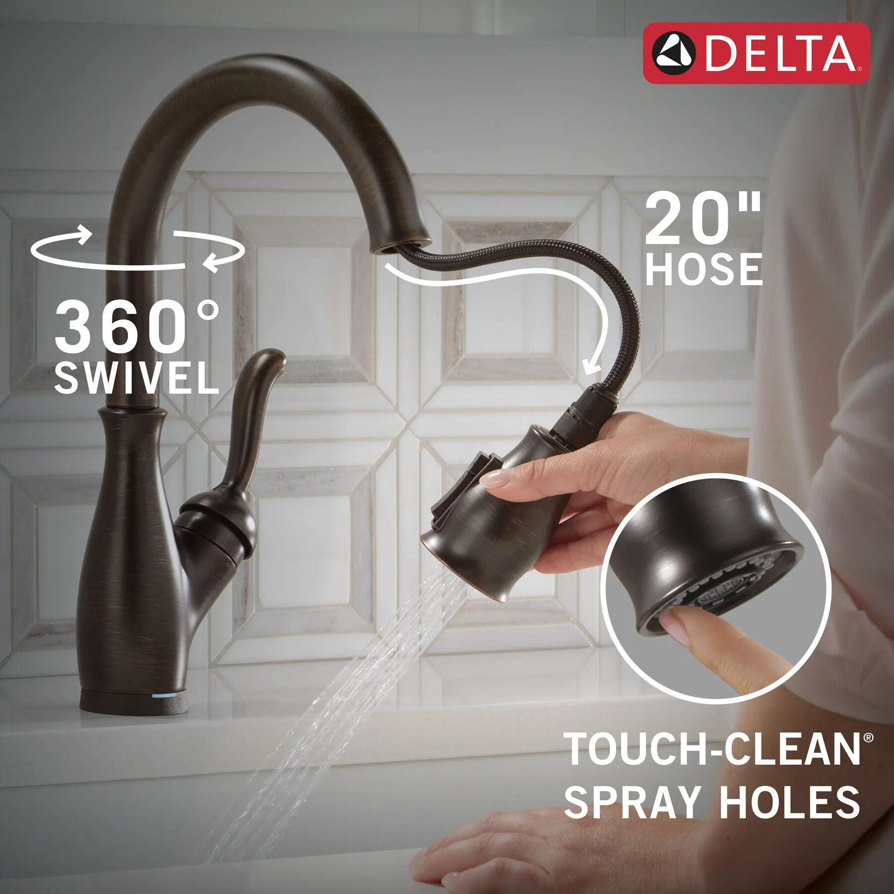 Touch2O with Touchless and VoiceIQ&reg; Technology Single Handle Pull-Down Kitchen Faucet with Soap Dispenser
