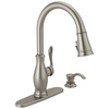 Single Handle Pull-Down Kitchen Faucet with Soap Dispenser and ShieldSpray (Recertified)