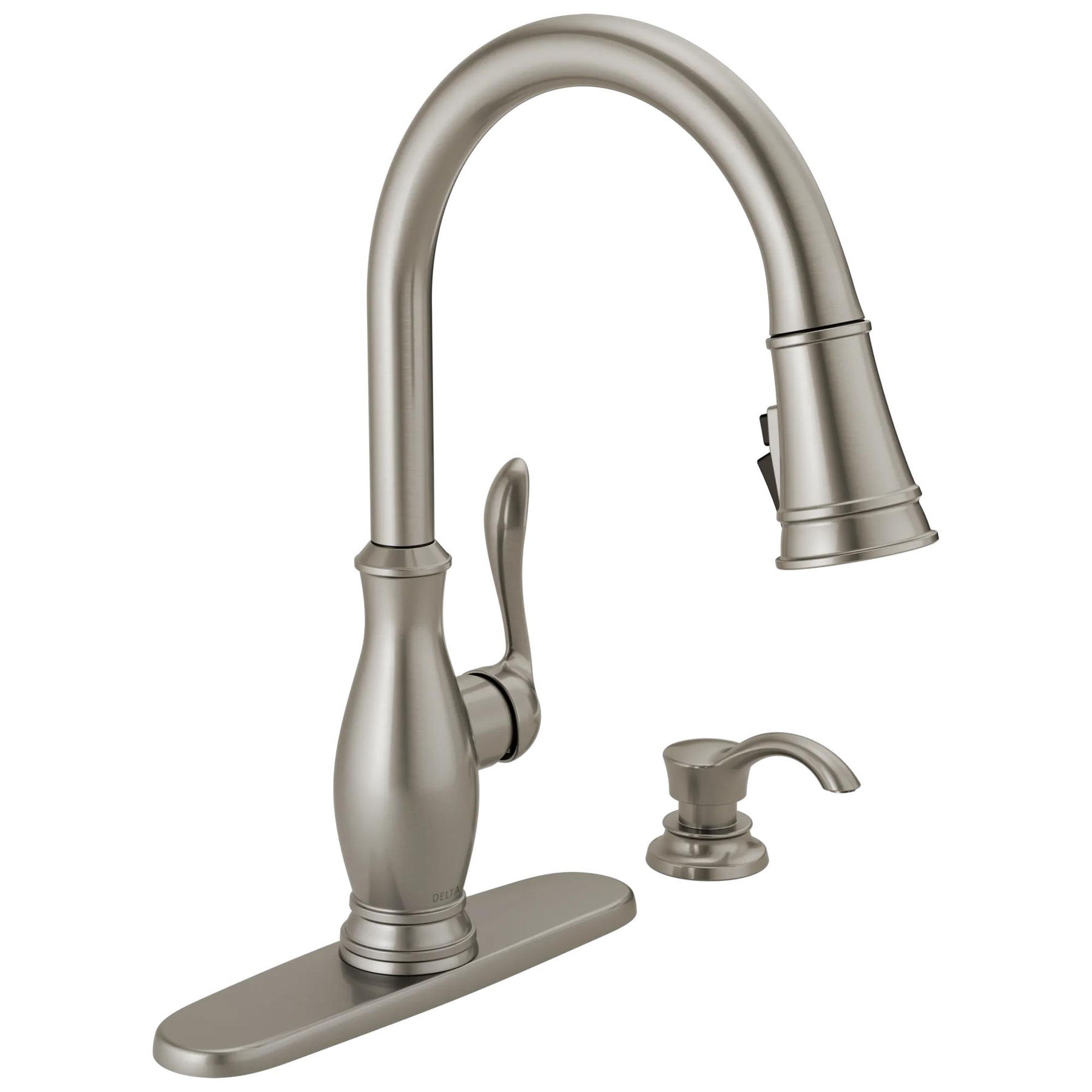 Single Handle Pull-Down Kitchen Faucet with Soap Dispenser and ShieldSpray (Recertified)