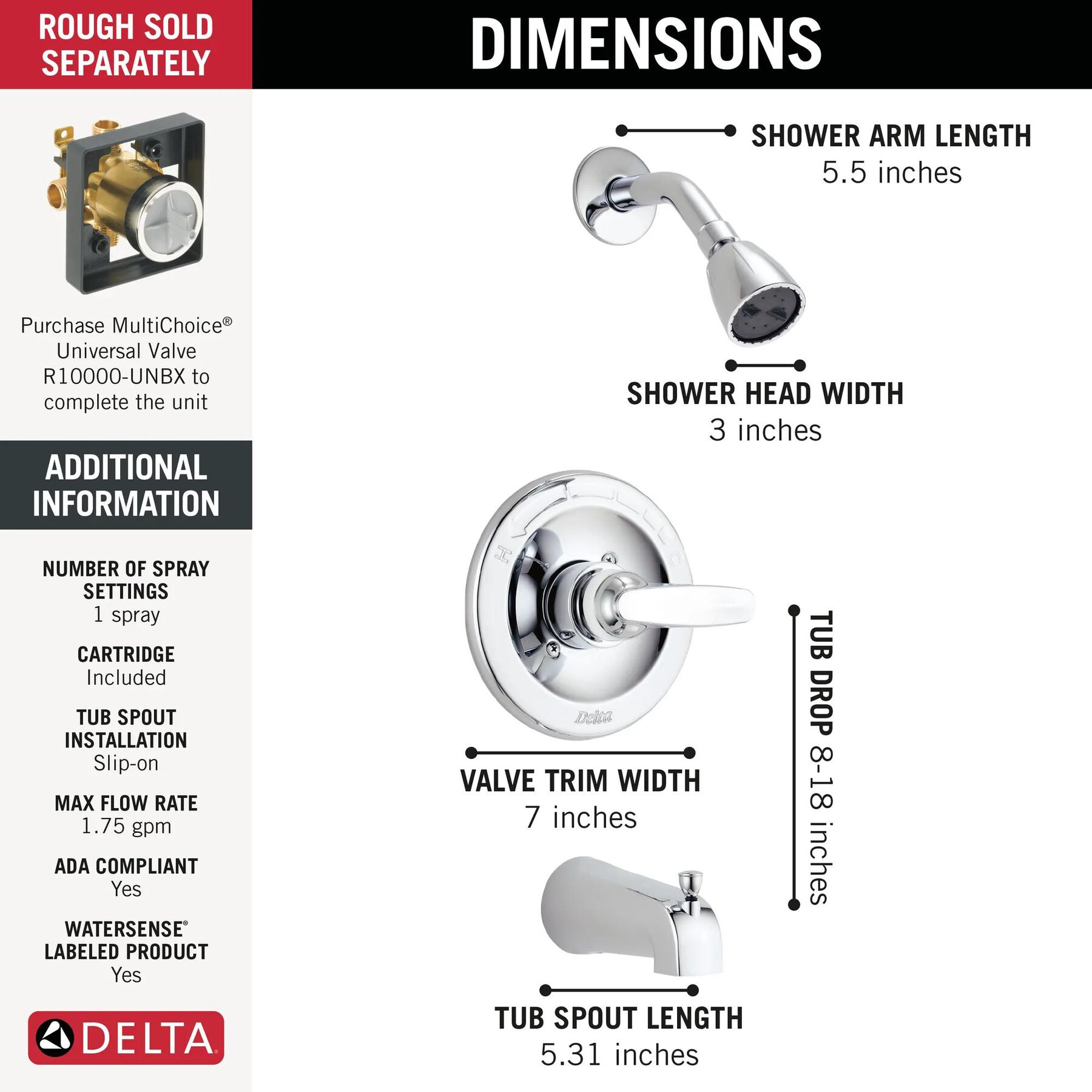 Monitor&reg; 13 Series Tub & Shower Trim
