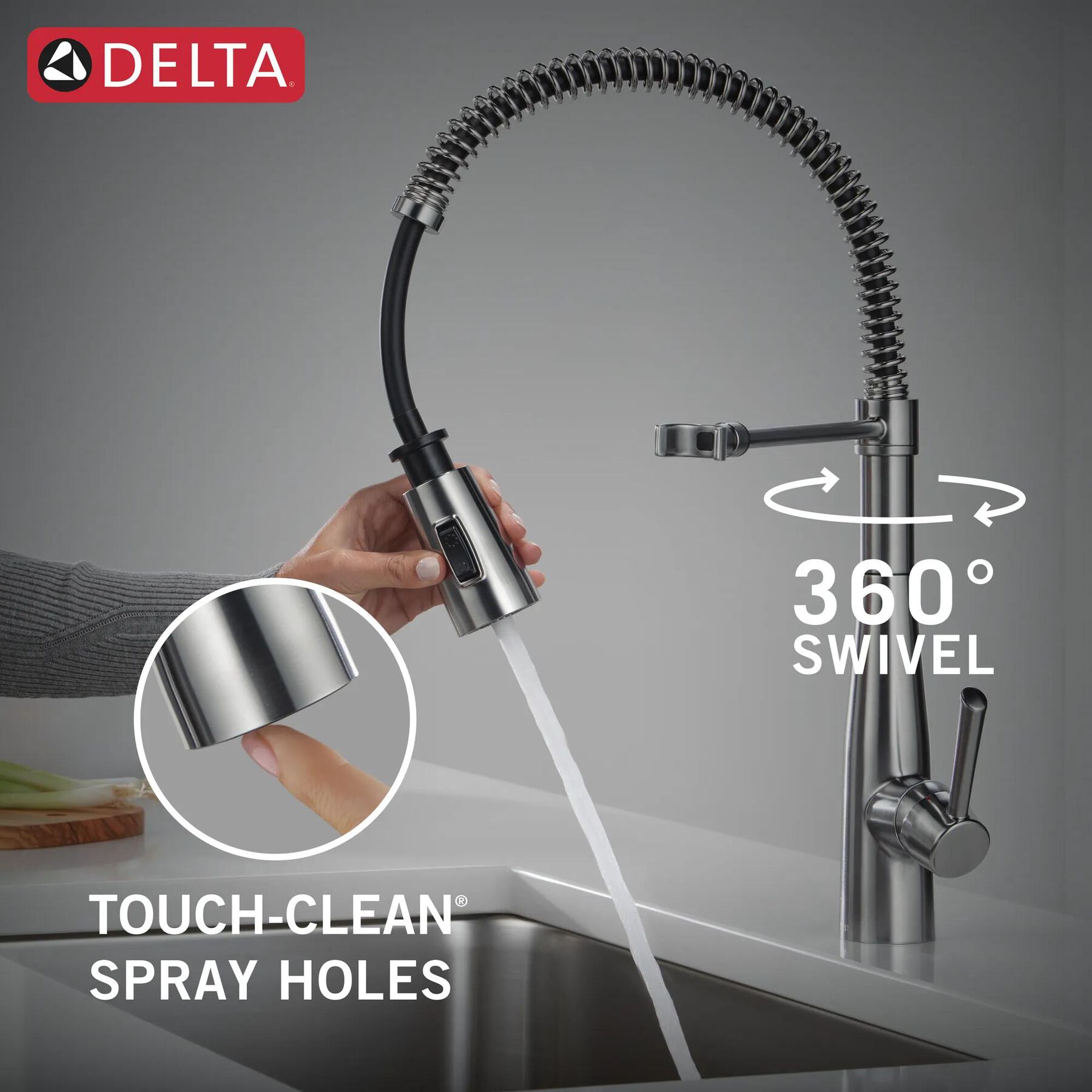 Single-Handle Pull-Down Spring Kitchen Faucet