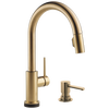 Touch2O with Touchless Technology Single Handle Pull-Down Kitchen Faucet with Soap Dispenser