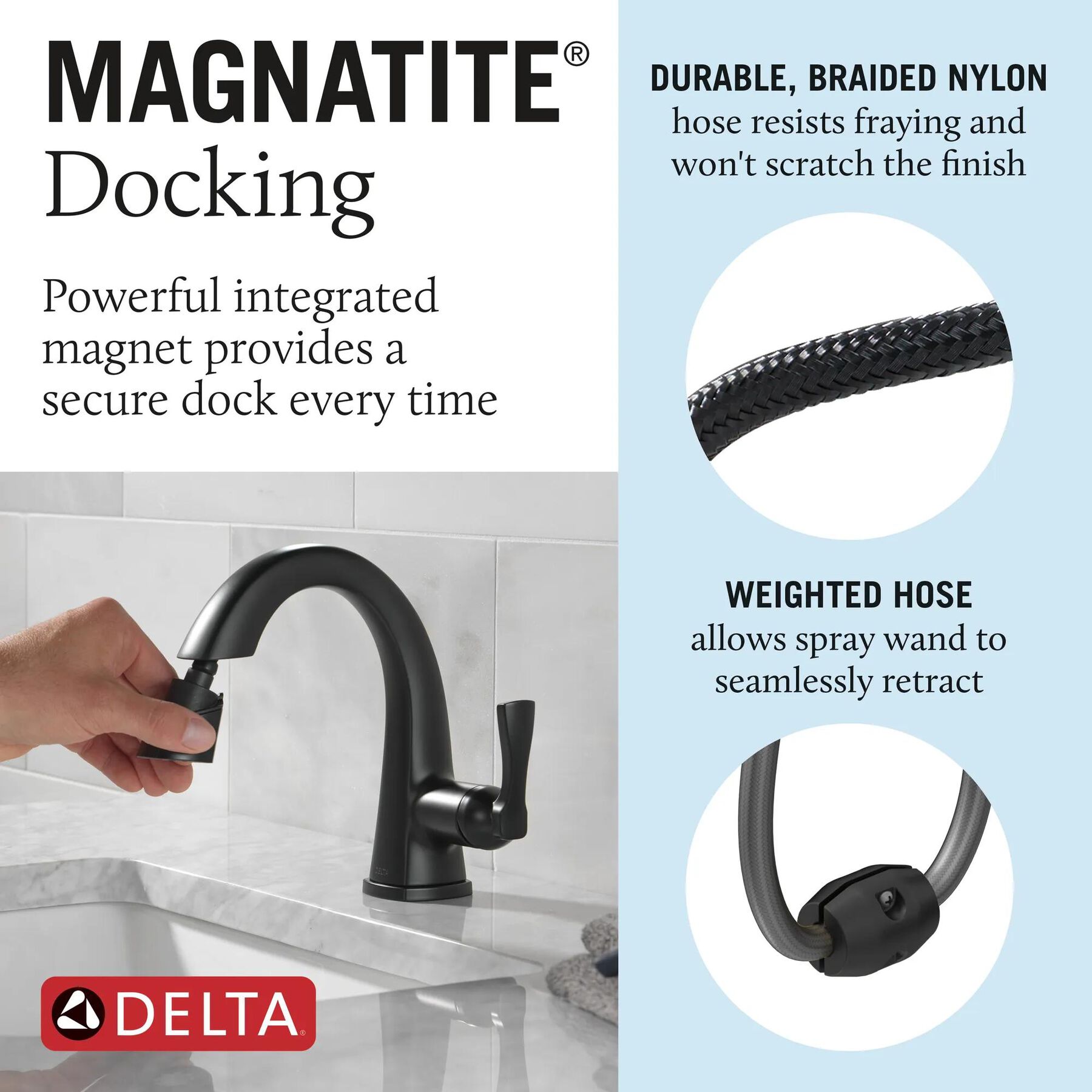 Single Handle Pull Down Bathroom Faucet