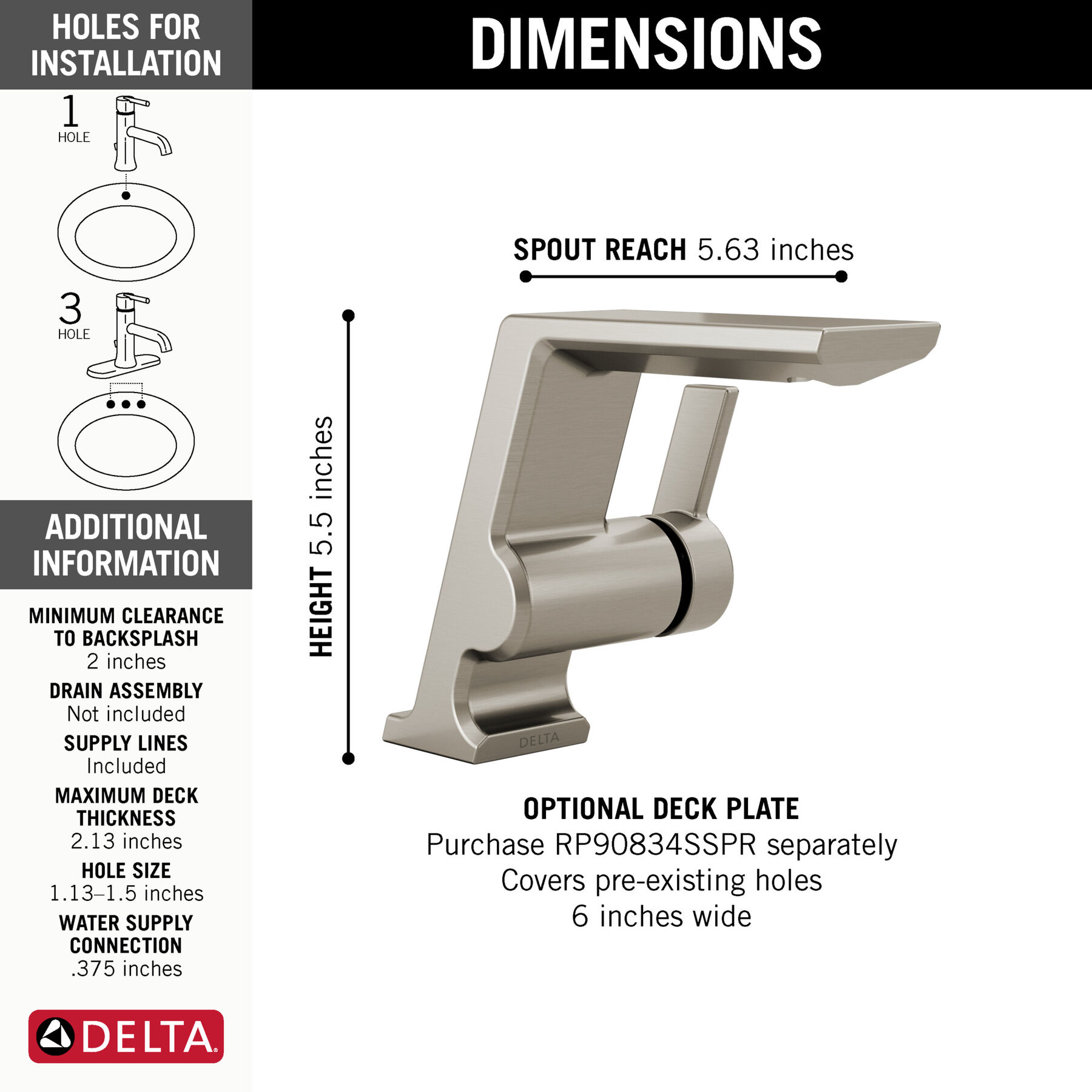 Single-Hole Bathroom Faucet w/o Drain (Recertified)