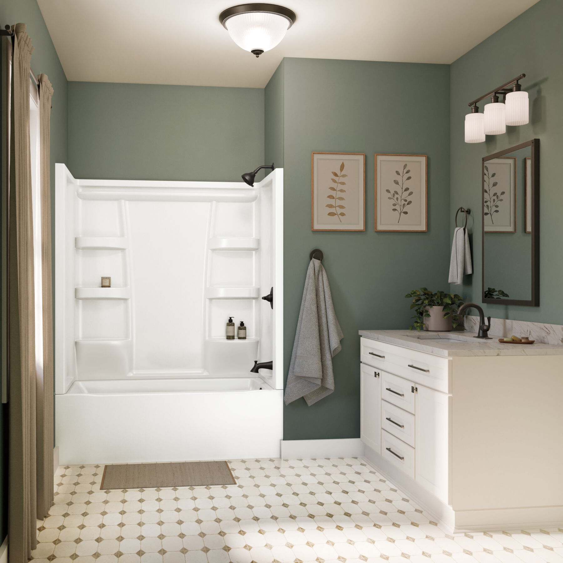 ProCrylic Bathtub 60 in. x 30 in. Right Drain