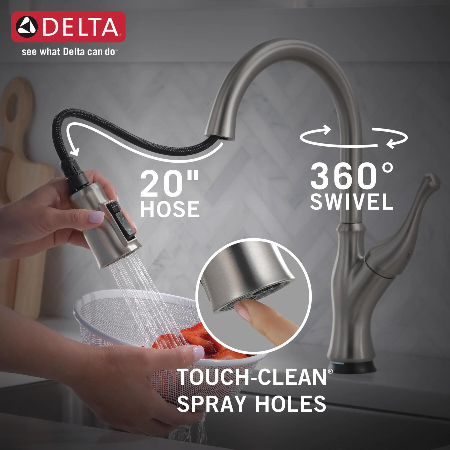 Single-Handle Pull-Down Kitchen Faucet with Touch<sub>2</sub>O&reg; Technology Technology
