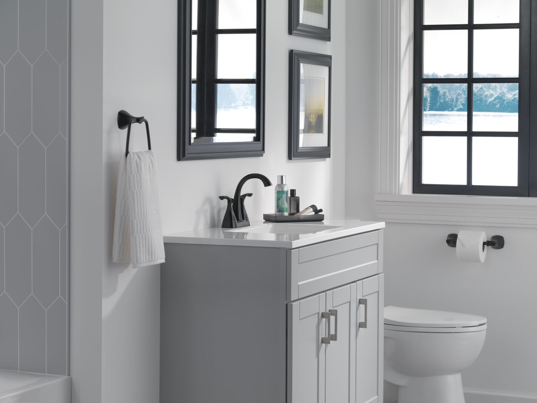 Two Handle Centerset Bathroom Faucet