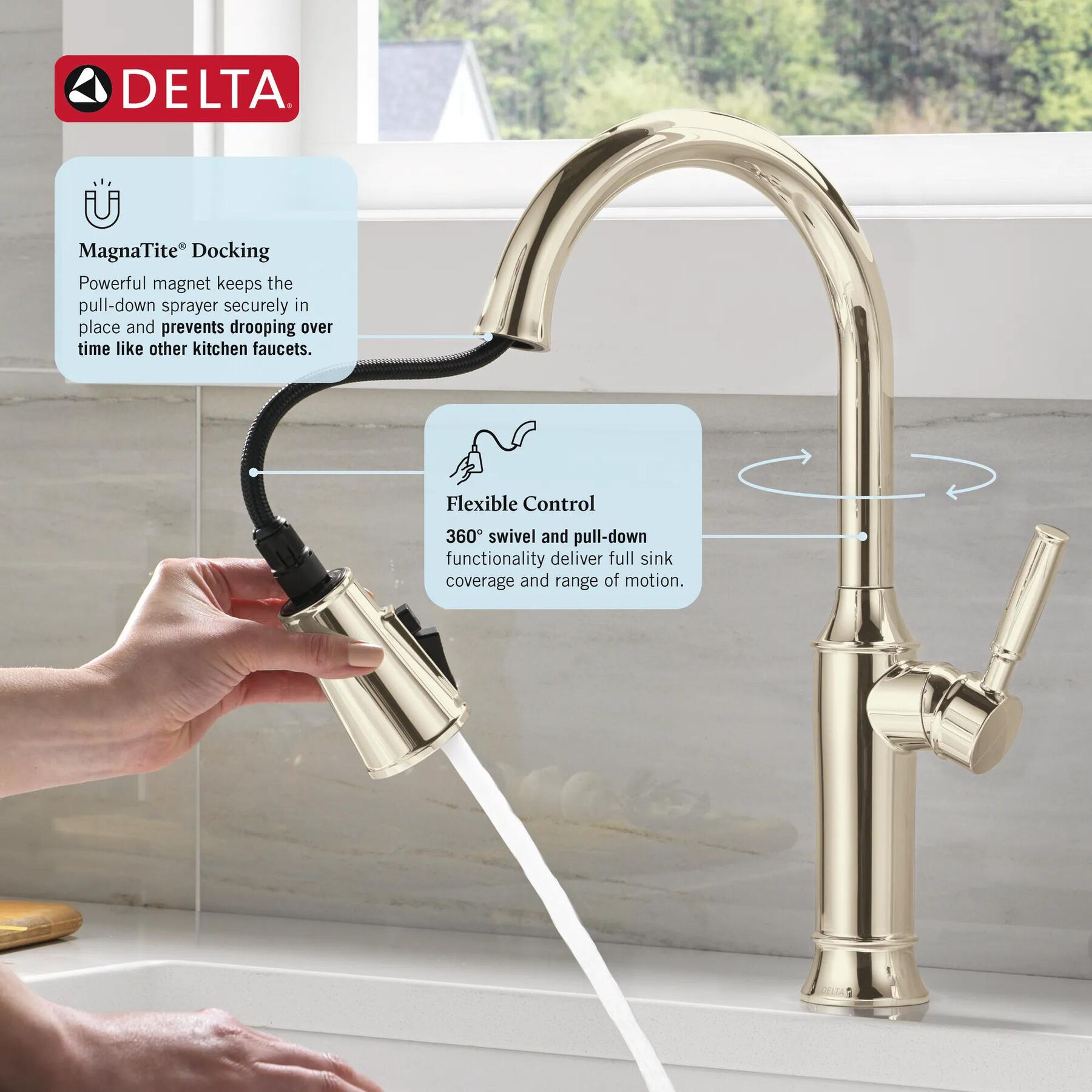 Single Handle Pull-Down Kitchen Faucet