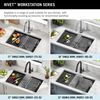 33&rdquo; Workstation Kitchen Sink Undermount&nbsp;16 Gauge&nbsp;Stainless Steel 50/50 Double Bowl with&nbsp;WorkFlow&trade; Ledge and&nbsp;Accessories