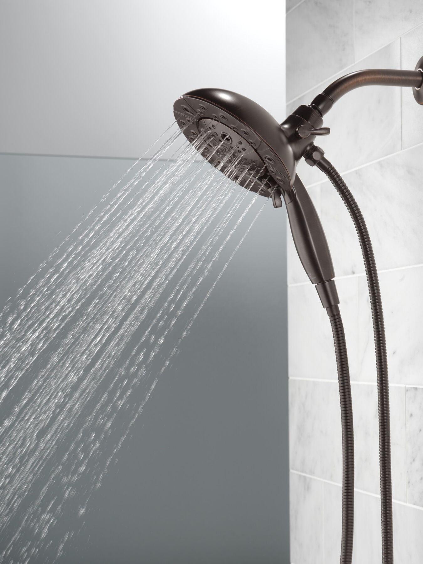 H<sub>2</sub>Okinetic&reg; In2ition&reg; 5-Setting Two-in-One Shower