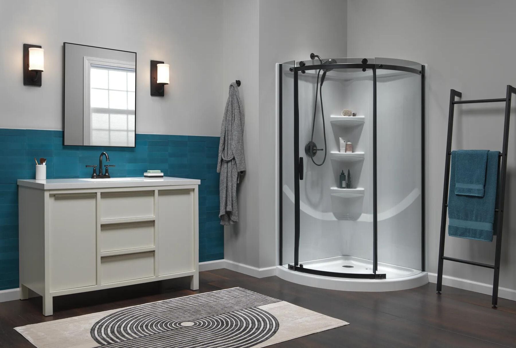 38x38 Corner Shower Bundle - Classic Round