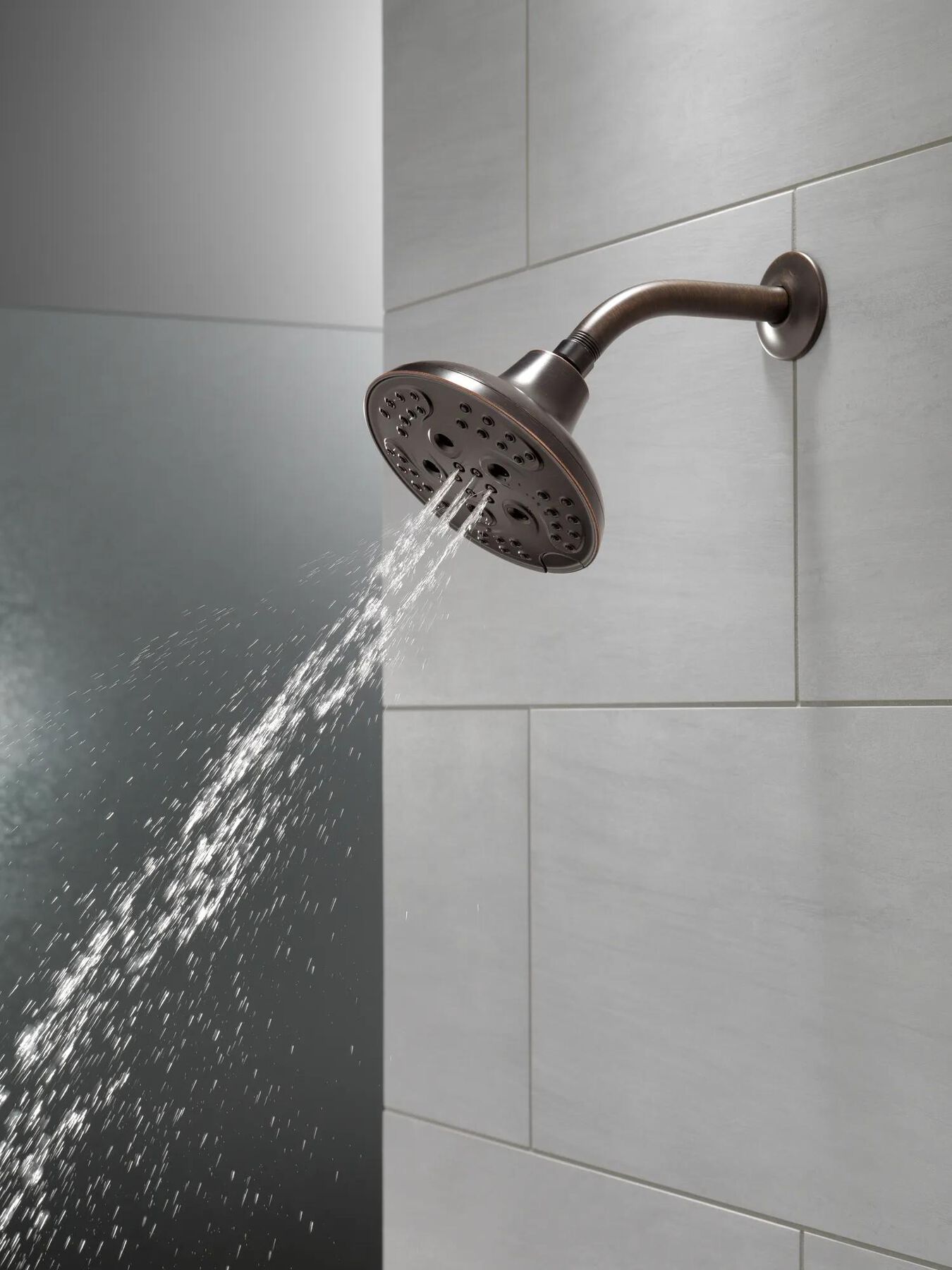 H<sub>2</sub>Okinetic&reg; 5-Setting Transitional Raincan Shower Head