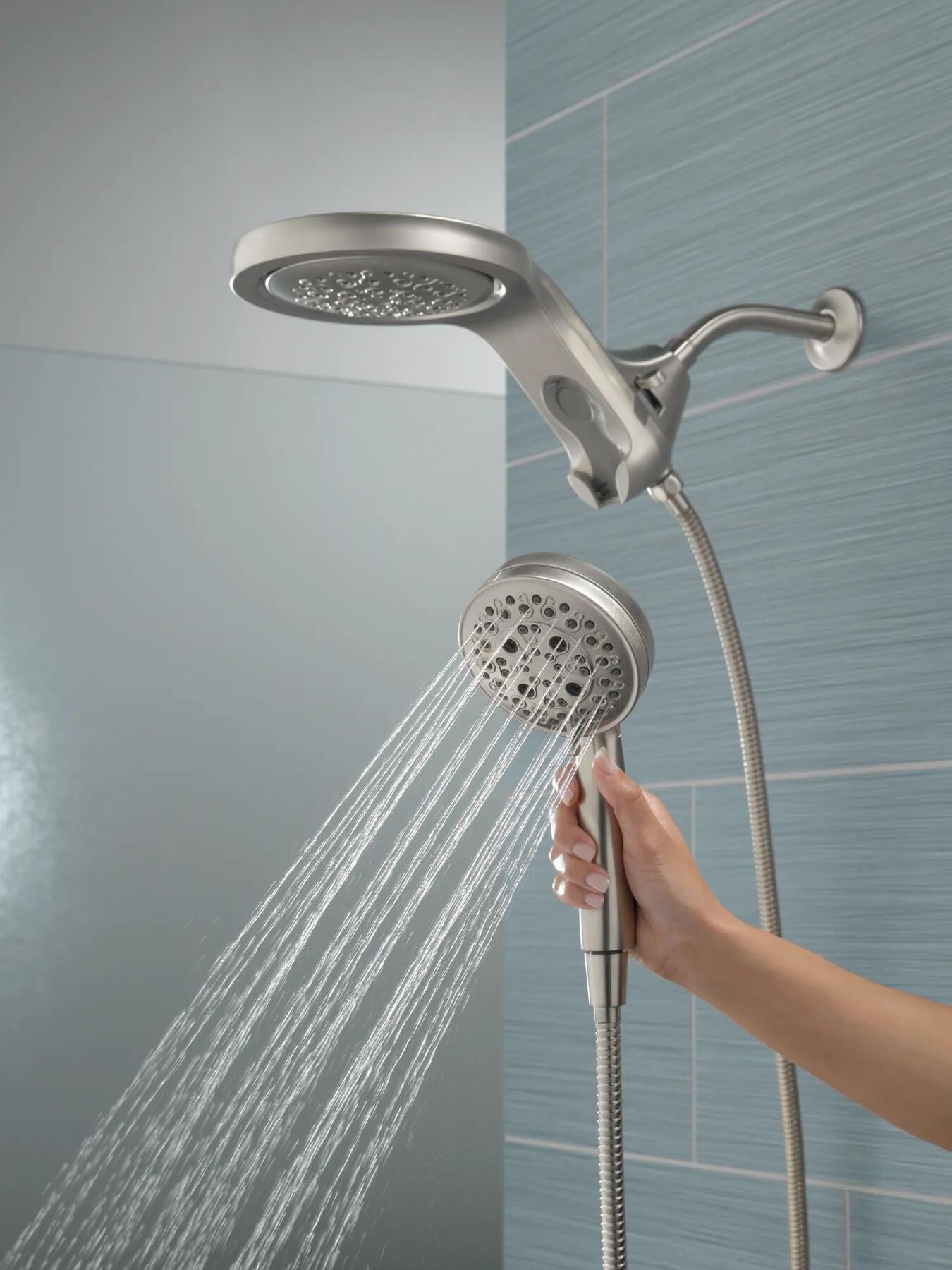 HydroRain&reg; H<sub>2</sub>Okinetic&reg; 5-Setting Two-in-One Shower Head