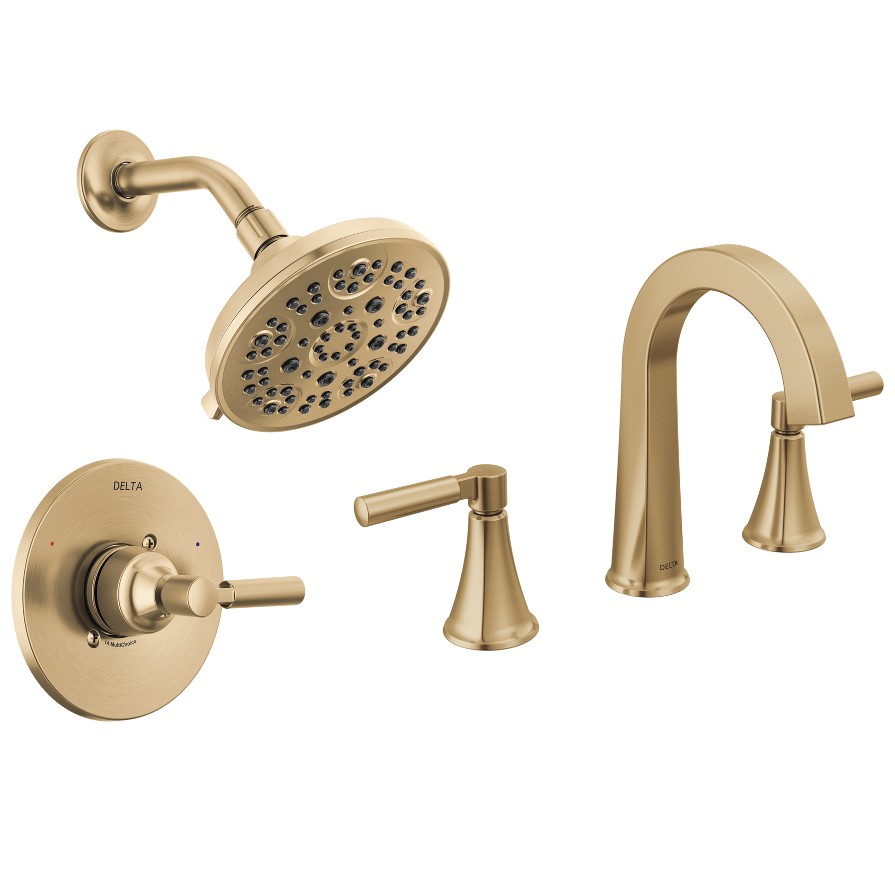 Widespread Lavatory Faucet with 14 Series Shower Trim and Rough Bundle