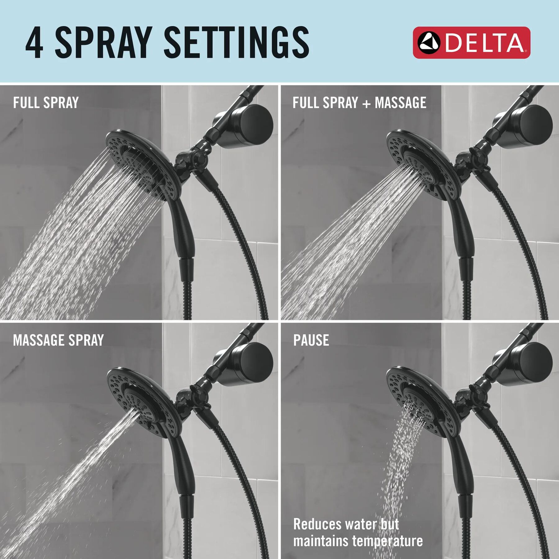 Shower Filter Attachment with 4-Setting In2ition&reg;