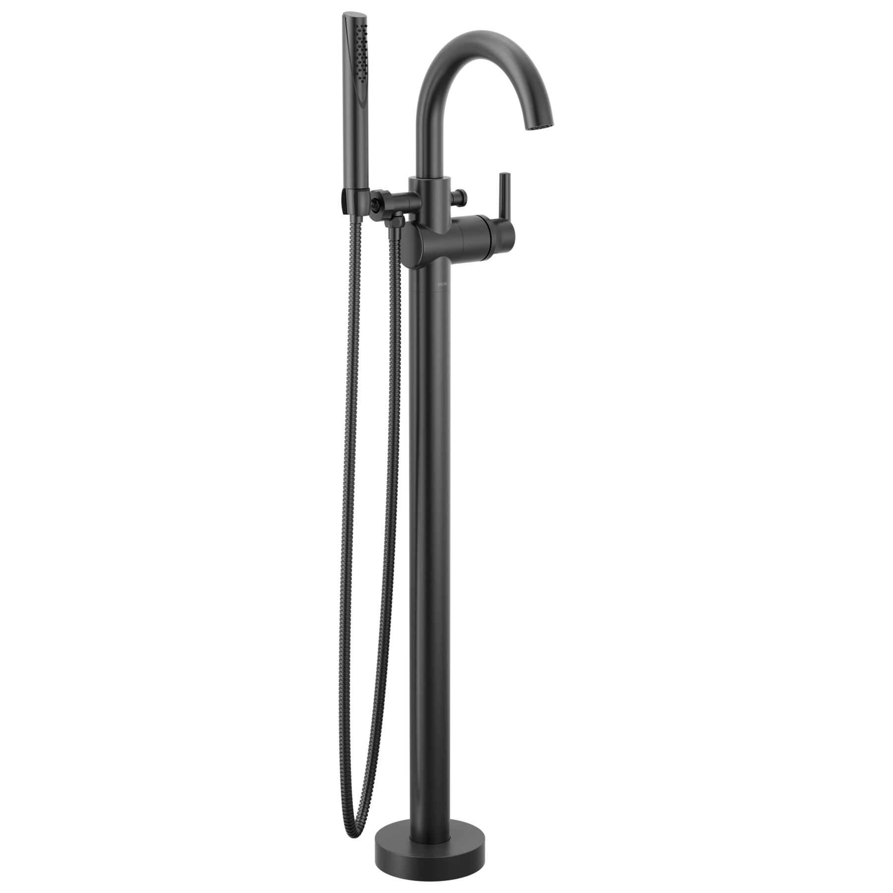Single Handle Floor Mount Tub Filler Trim with Hand Shower