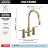 Two Handle Pull-Down Bridge Kitchen Faucet (Recertified)