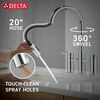 Two Handle Pull-Down Bridge Kitchen Faucet
