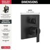 Angular Modern Monitor&reg; 14 Series Valve Trim with 3-Setting Integrated Diverter