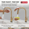 Touch2O with Touchless Technology Single Handle Pull-Down Kitchen Faucet with Soap Dispenser