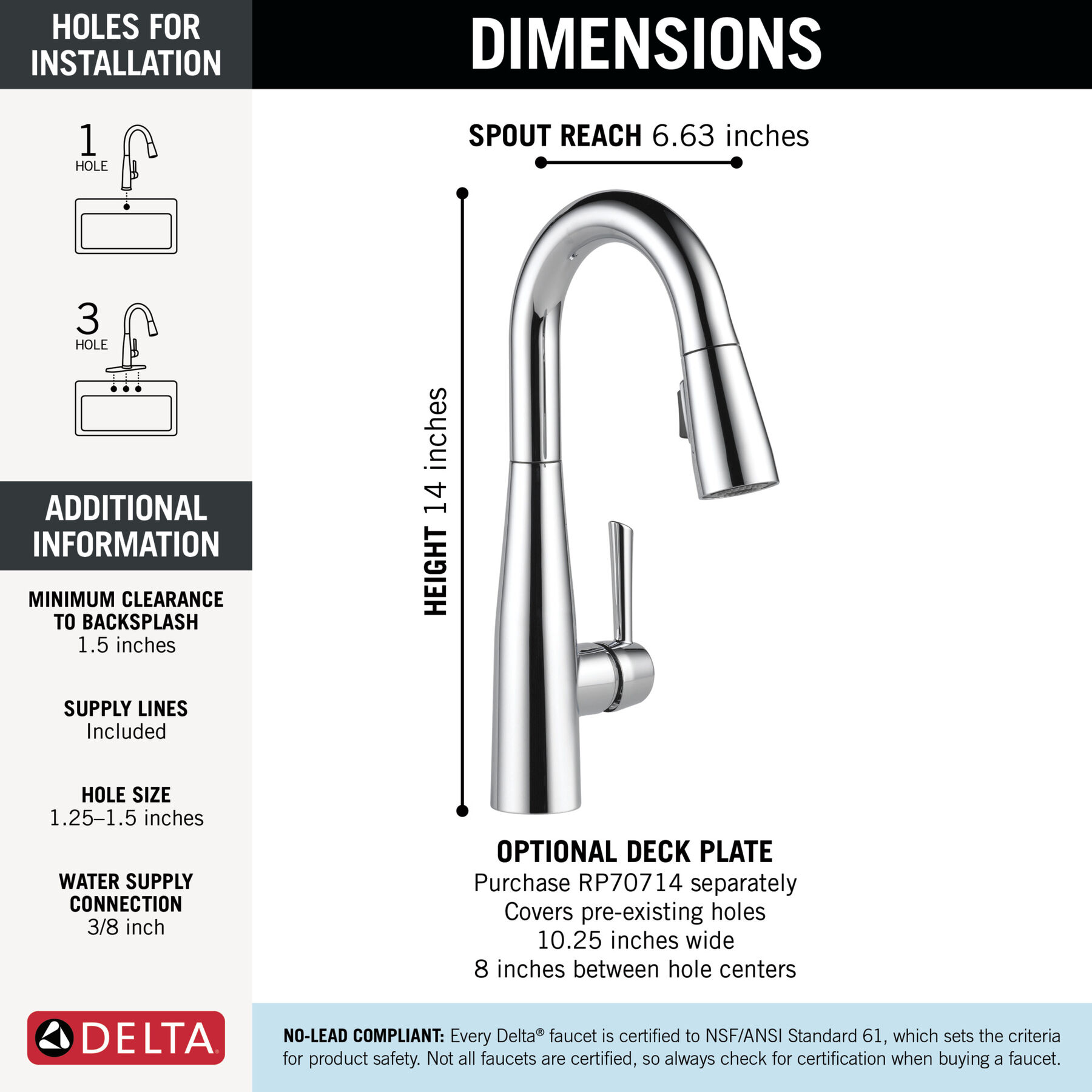 Single Handle Pull-Down Bar / Prep Faucet