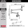 Wall Mount Pot Filler Faucet - Traditional (Recertified)